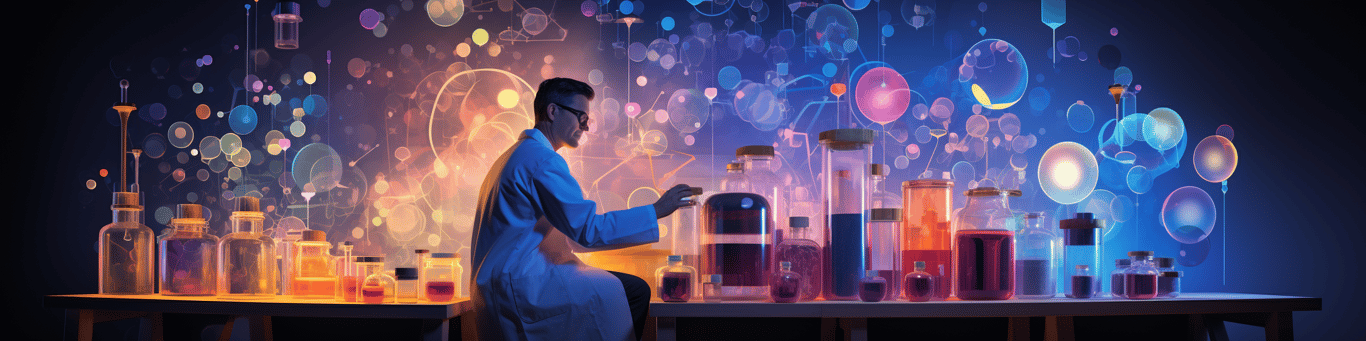 image of a doctor in a lab doing drug, clinical research