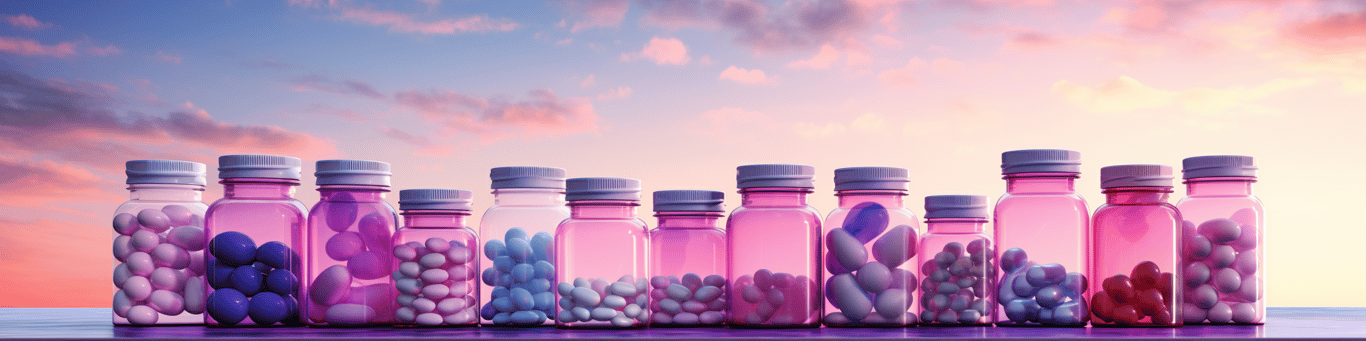 image of different drug pills on a surface