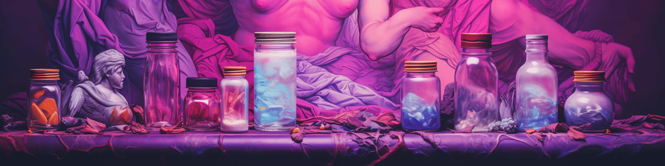 image of different drug pills on a surface