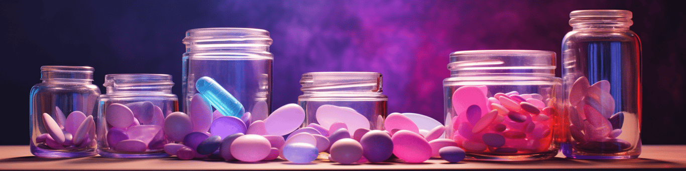 image of different drug pills on a surface