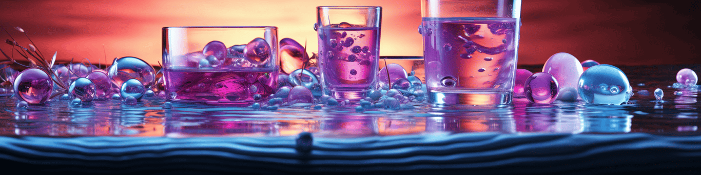 image of drug pills surrounding a glass of water symbolizing drug consumption