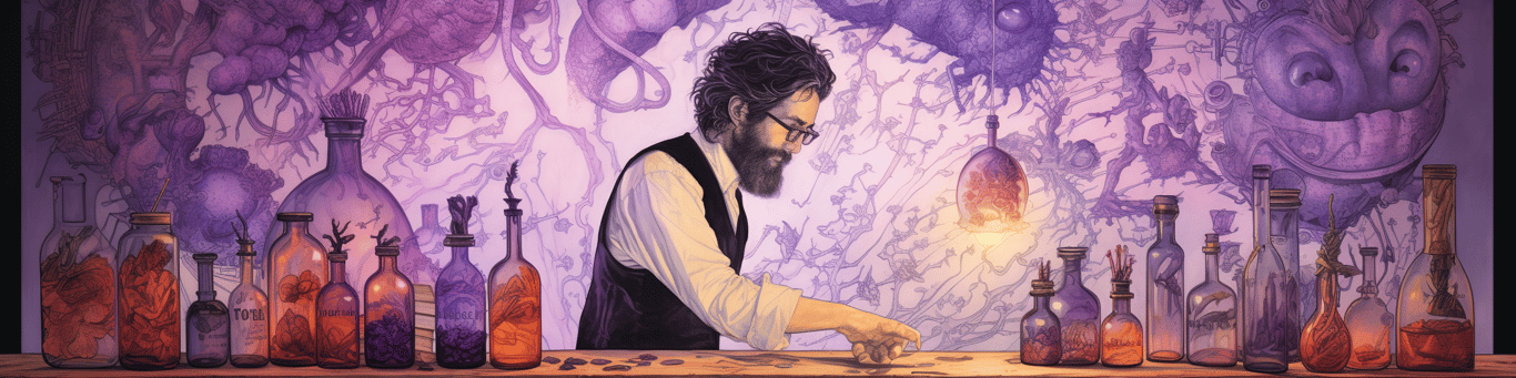 image of a doctor in a lab doing drug, clinical research