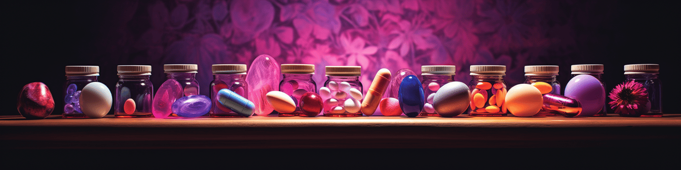 image of different drug pills on a surface