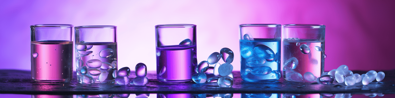 image of drug pills surrounding a glass of water symbolizing drug consumption
