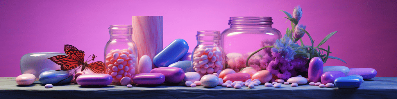 image of different drug pills on a surface