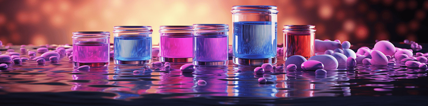 image of drug pills surrounding a glass of water symbolizing drug consumption