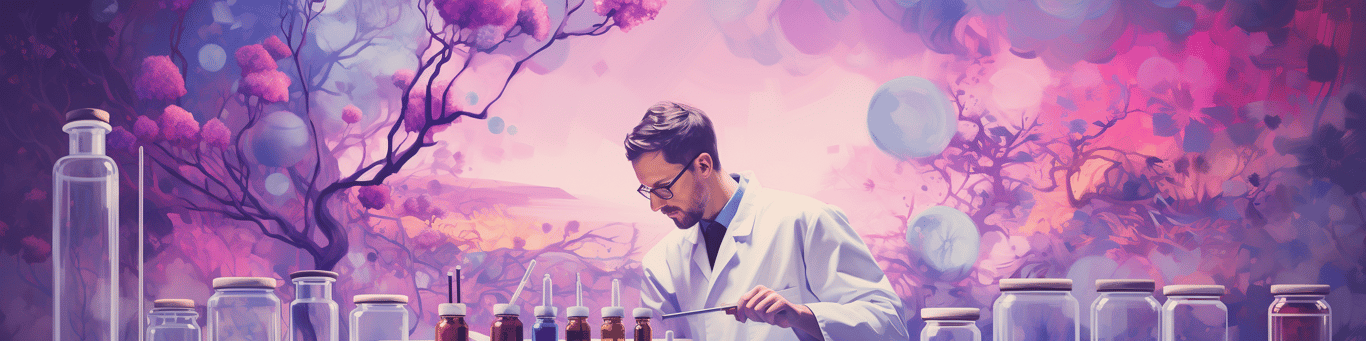 image of a doctor in a lab doing drug, clinical research