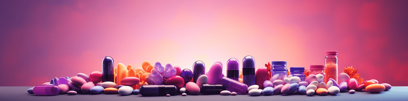 image of different drug pills on a surface