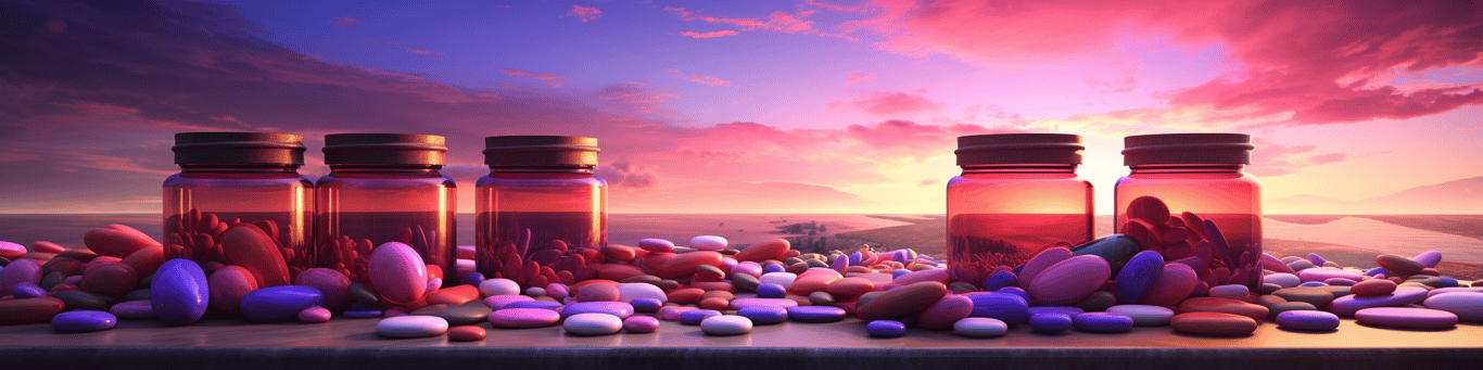 image of different drug pills on a surface