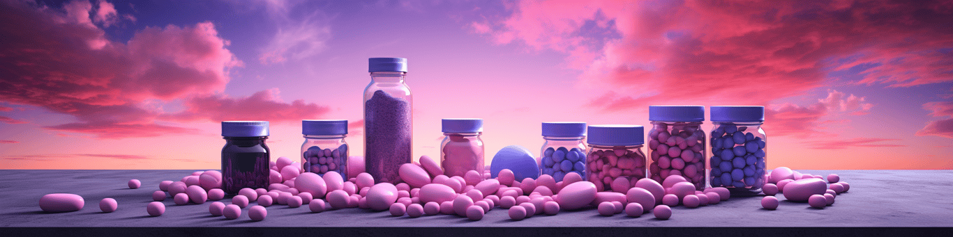 image of different drug pills on a surface