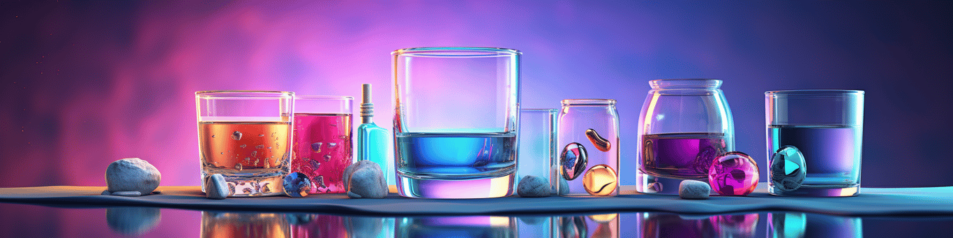 image of drug pills surrounding a glass of water symbolizing drug consumption