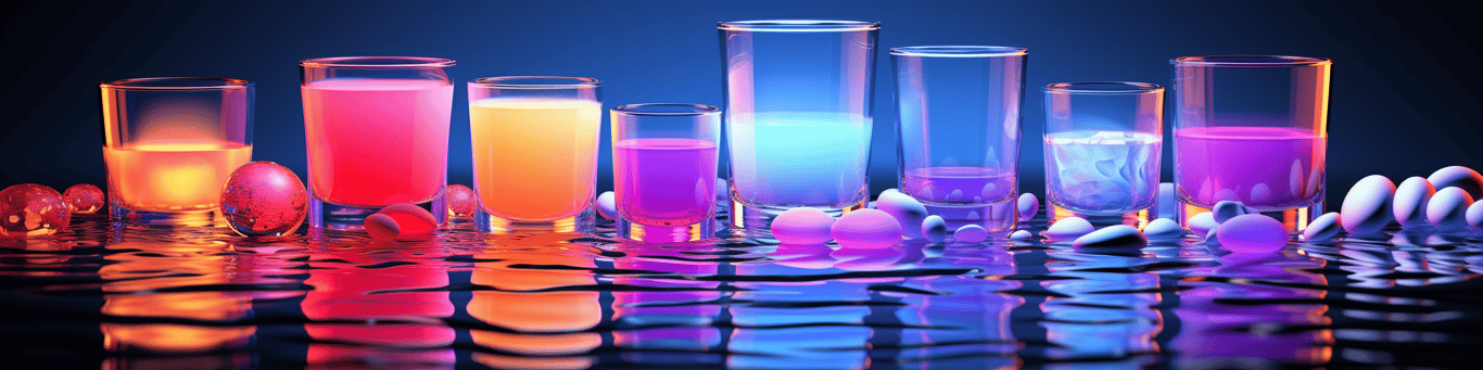 image of drug pills surrounding a glass of water symbolizing drug consumption