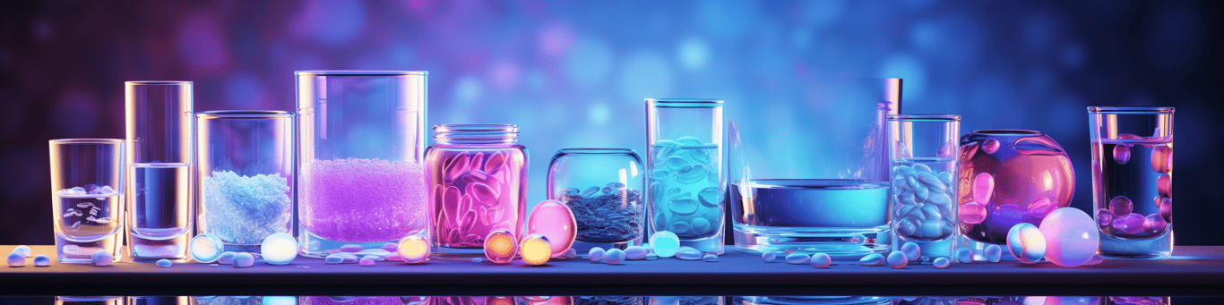 image of drug pills surrounding a glass of water symbolizing drug consumption