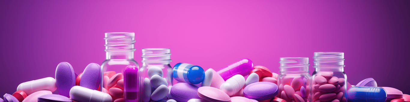 image of different drug pills on a surface