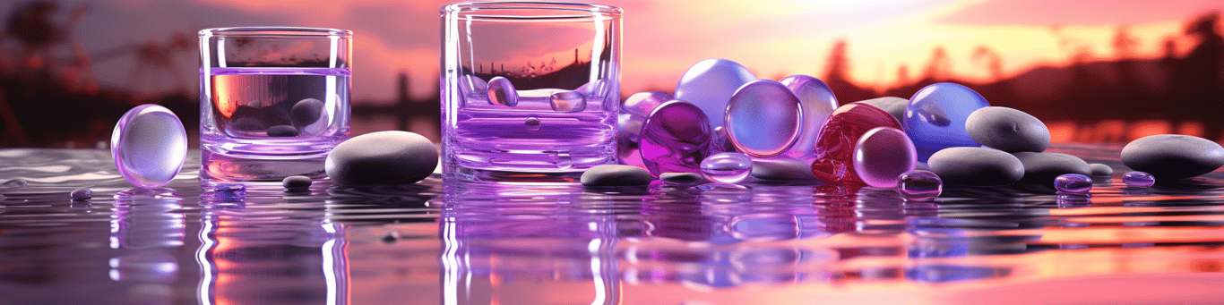 image of drug pills surrounding a glass of water symbolizing drug consumption