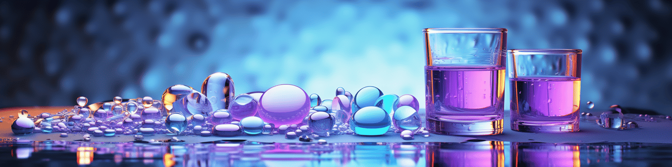image of drug pills surrounding a glass of water symbolizing drug consumption