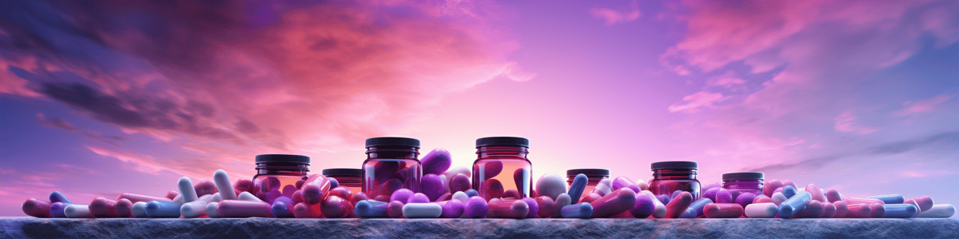 image of different drug pills on a surface