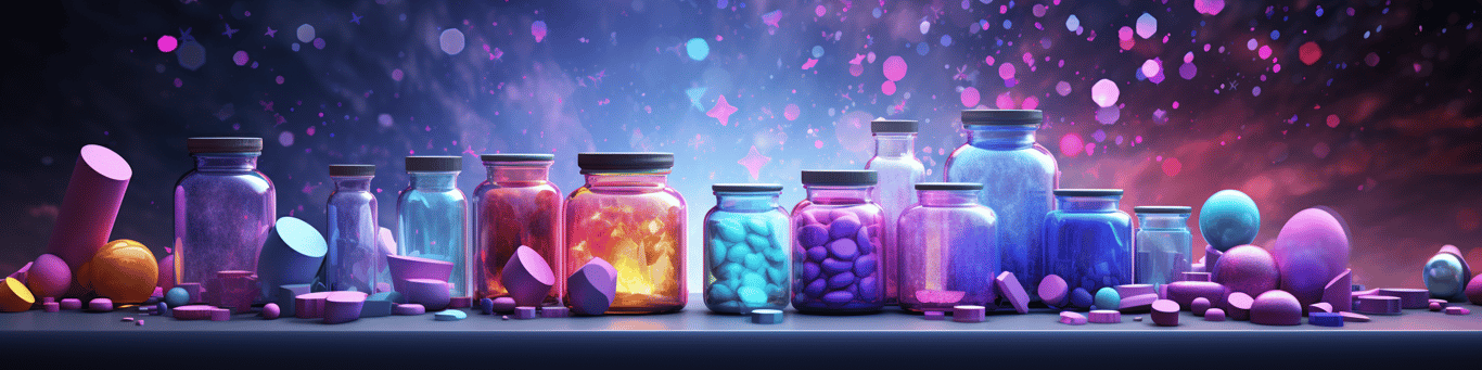 image of different drug pills on a surface