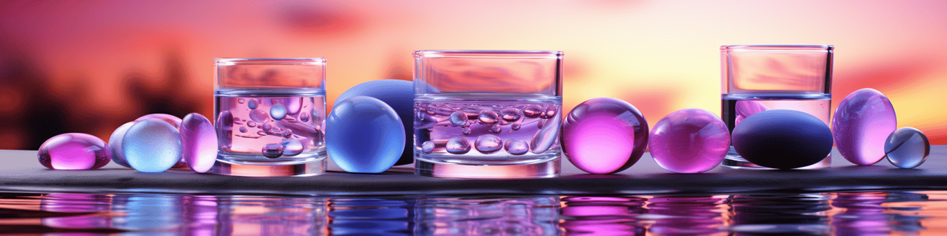 image of drug pills surrounding a glass of water symbolizing drug consumption
