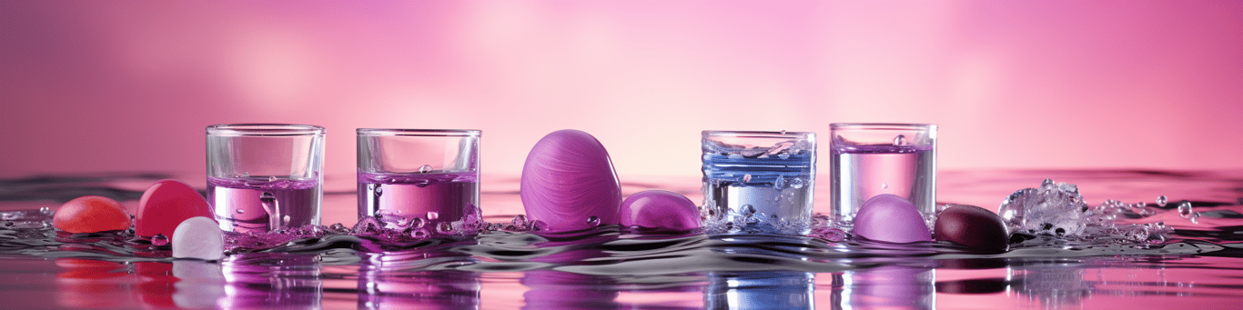 image of drug pills surrounding a glass of water symbolizing drug consumption