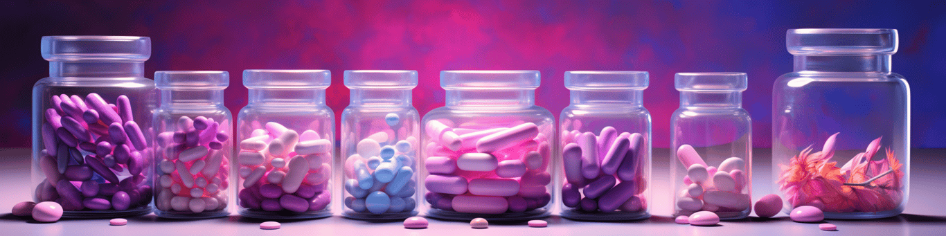 image of different drug pills on a surface