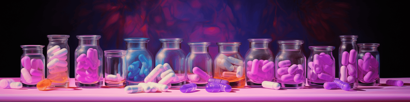 image of different drug pills on a surface