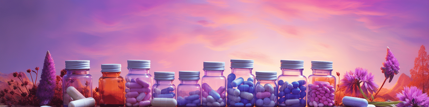 image of different drug pills on a surface