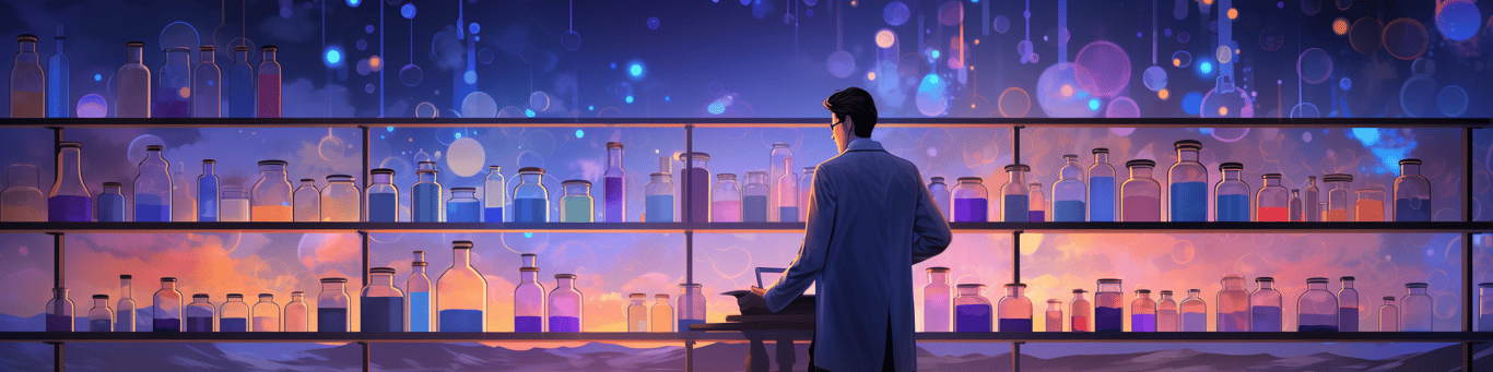 image of a doctor in a lab doing drug, clinical research