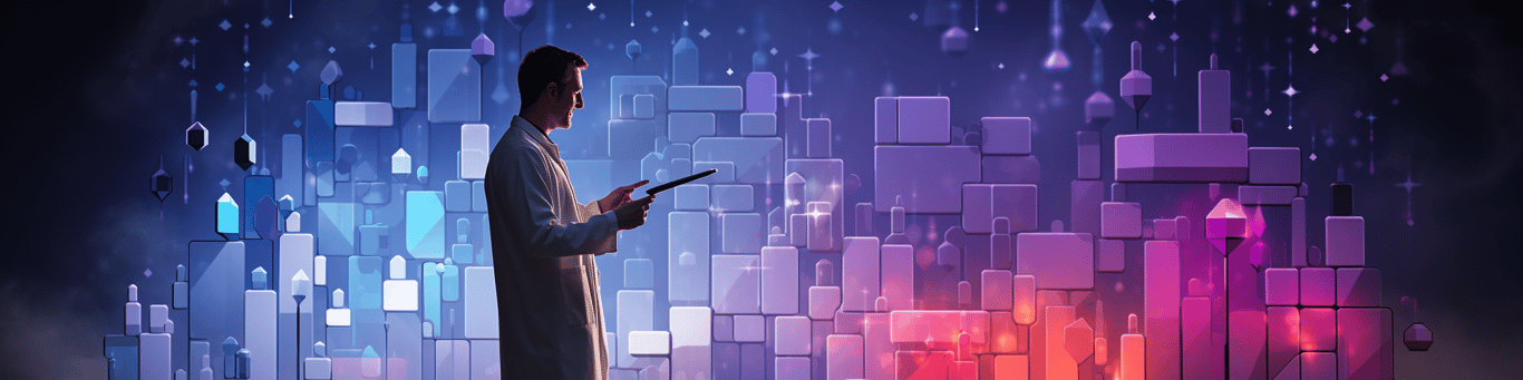 image of a doctor in a lab doing drug, clinical research