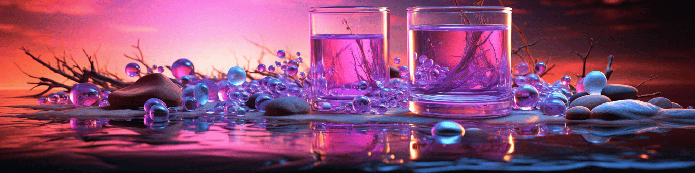 image of drug pills surrounding a glass of water symbolizing drug consumption