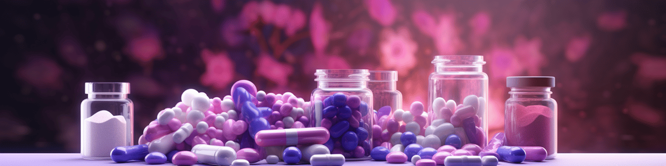 image of different drug pills on a surface