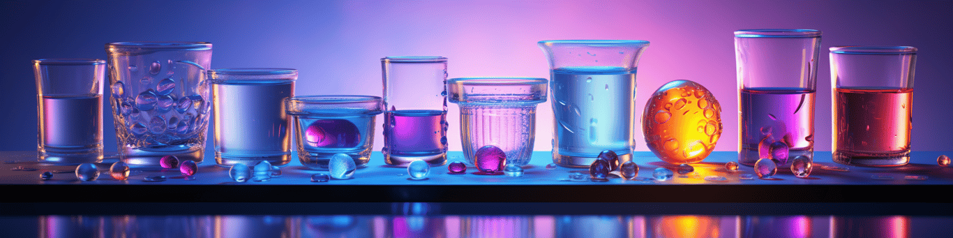 image of drug pills surrounding a glass of water symbolizing drug consumption