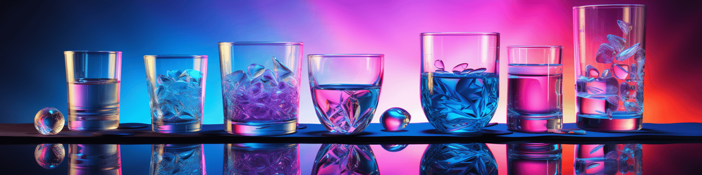 image of drug pills surrounding a glass of water symbolizing drug consumption