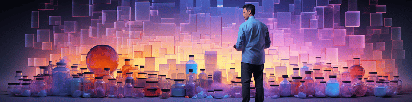 image of a doctor in a lab doing drug, clinical research