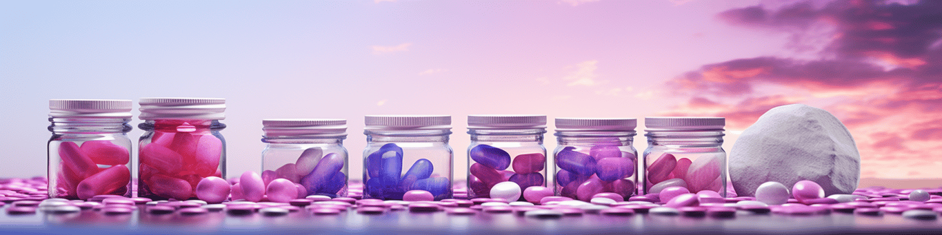 image of different drug pills on a surface