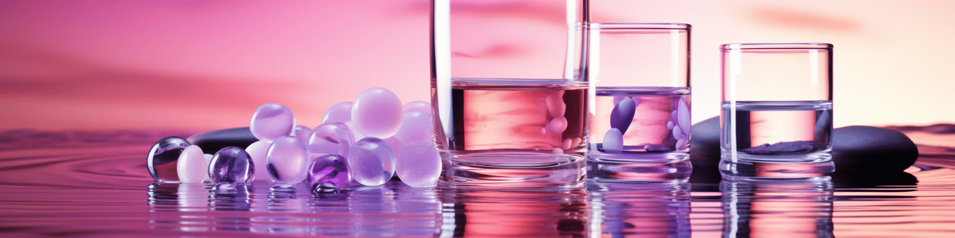 image of drug pills surrounding a glass of water symbolizing drug consumption