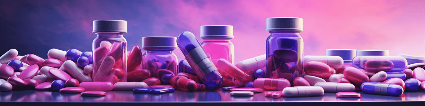 image of different drug pills on a surface