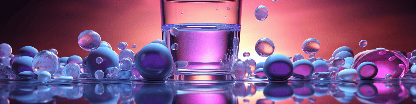 image of drug pills surrounding a glass of water symbolizing drug consumption