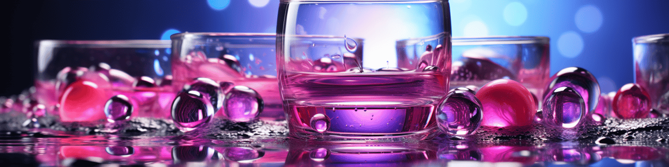 image of drug pills surrounding a glass of water symbolizing drug consumption