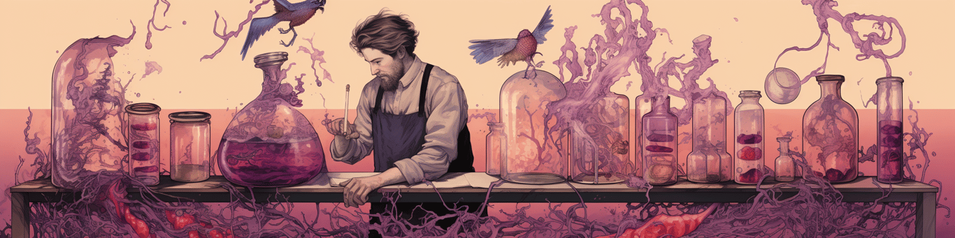 image of a doctor in a lab doing drug, clinical research