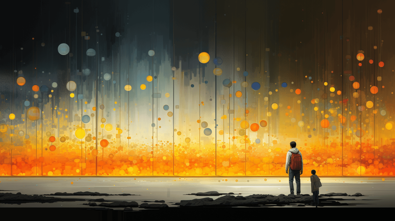 abstract image of a researcher studying a bottle of drug.