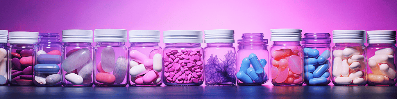 image of different drug pills on a surface