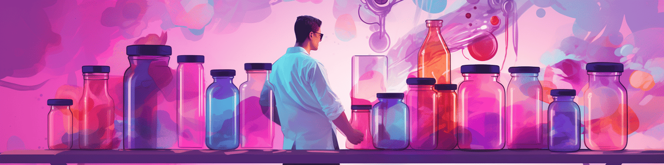 image of a doctor in a lab doing drug, clinical research