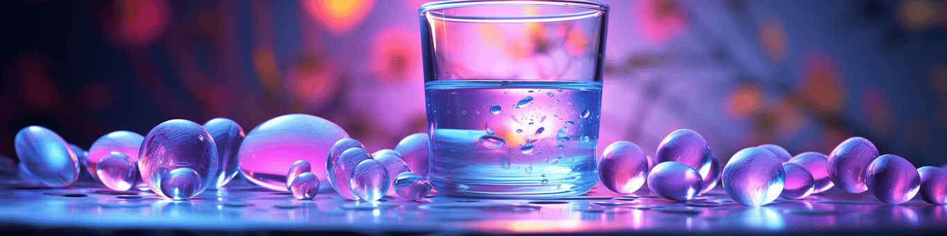 image of drug pills surrounding a glass of water symbolizing drug consumption