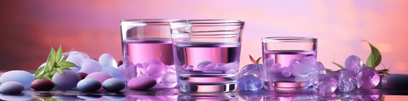 image of drug pills surrounding a glass of water symbolizing drug consumption