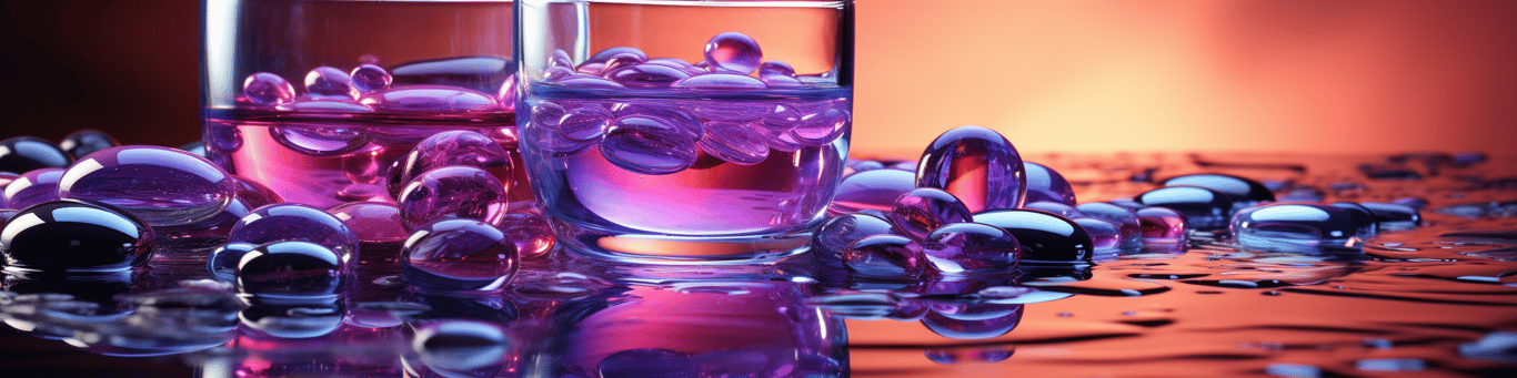 image of drug pills surrounding a glass of water symbolizing drug consumption