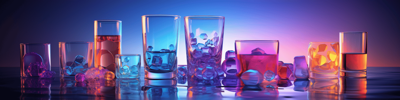 image of drug pills surrounding a glass of water symbolizing drug consumption