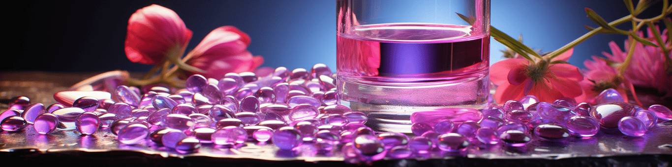 image of drug pills surrounding a glass of water symbolizing drug consumption