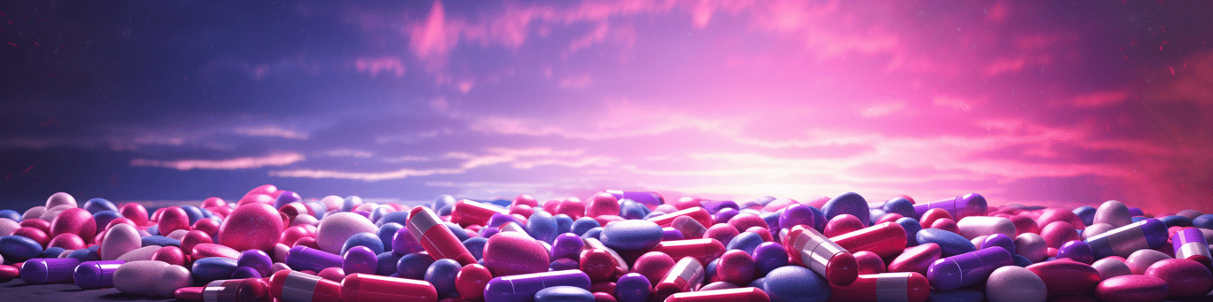 image of different drug pills on a surface