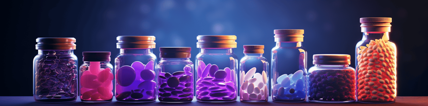 image of different drug pills on a surface